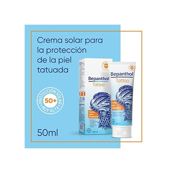 Solscreme til tatovering - BEPANTHOL - Tatovering - SPF50 - 50 ml - Uden parfume