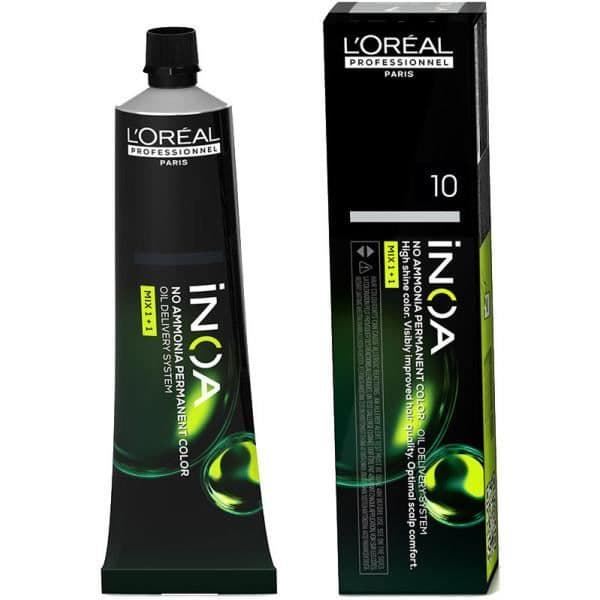 Pysyvä väri - L'Oreal - Inoa - 10 - Musta - Unisex - 60g