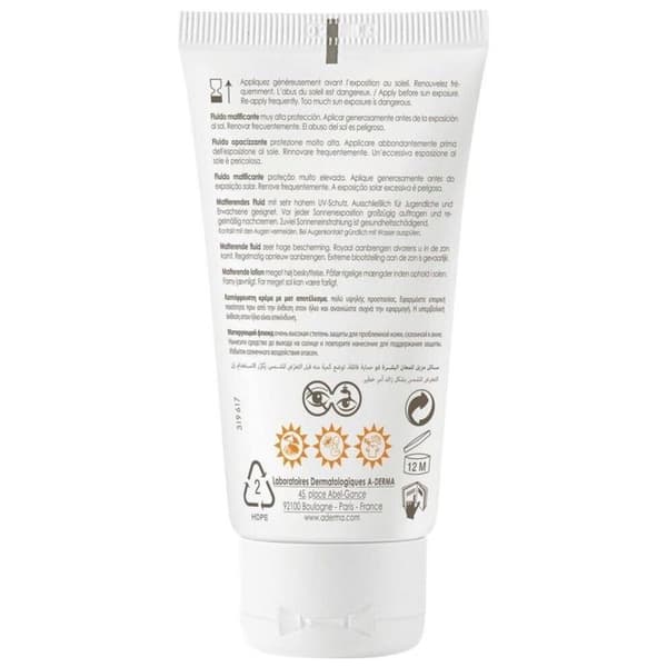 A-DERMA - Matificerende fluid Aderma Protect AC 50+ 40 ml