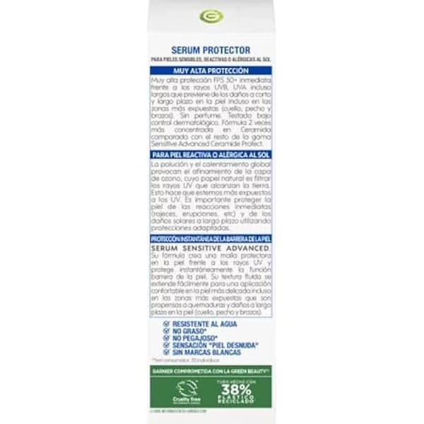 Vartaloseerumi - GARNIER - SENSITIVE ADVANCED - SPF50+ - 125 ml - Parabeeniton