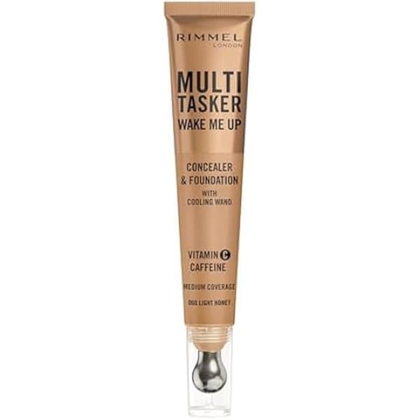 Concealer & Foundation - RIMMEL - Multi-Tasker - 60 - Let honning - 20ml - Infunderet med koffein