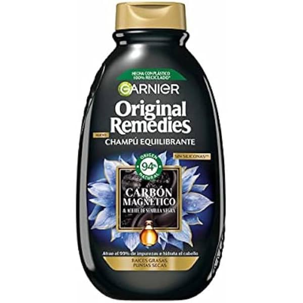 Magnetisk kulshampoo - GARNIER - ORIGINAL REMEDIER - 250 ml - Sort - Rensende pleje