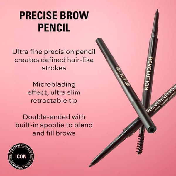 Ögonbrynspenna - Revolution - Precise - Ljusbrun - 0.05g - Precise applicering