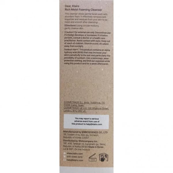 Rich Moisturizing Cleansing Foam 100 ml