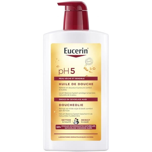 Duscholie - Eucerin - PH5 - Sensible Hud - 1L - Pumpeflaske