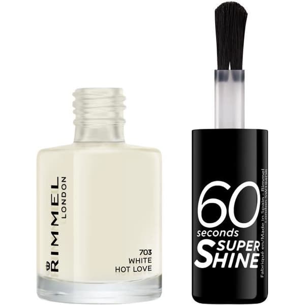 RIMMEL Neglelak 60 Sekunder Super Shine - 703 White Hot Love