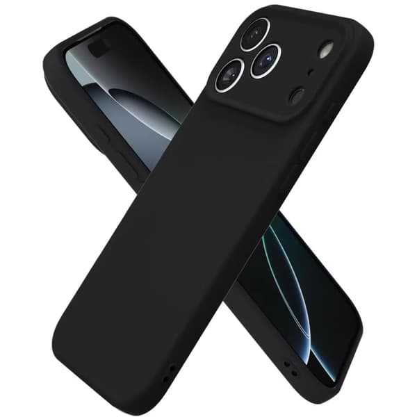 iPhone 18 Pro Max Mat Sort Silikonecover med Ekstra Kamerabeskyttelse