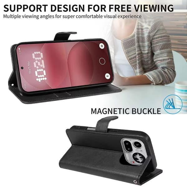 Nothing Phone 4a Pro Lompakkokotelo – Musta
