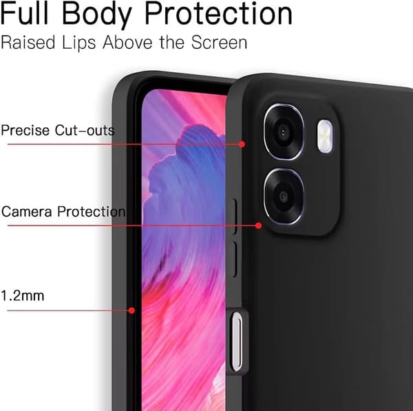 Oppo A6X 5G Mat Sort Cover – Slankt Beskyttelse & Perfekt Pasform