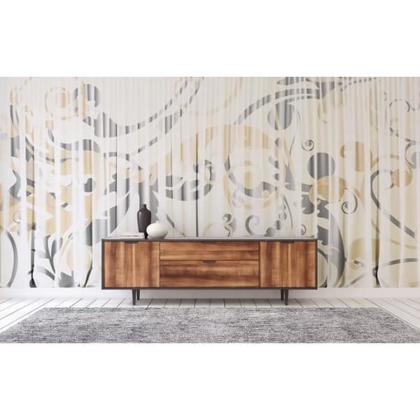 Barocktapet M1-No.60079 Digitaltryck Beige Vit