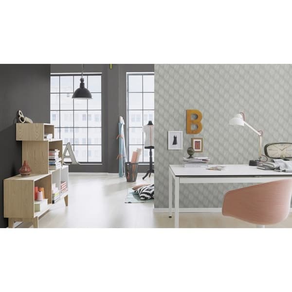Rasch 687903 Non-woven tapet 3D-effekt 0,53 x 10,05 m Silver Grå