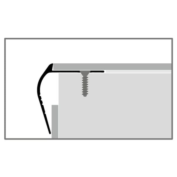 Nez de marche 50 x 48 x 2500 mm Alu Cornière Percé fraisé diff. s Küberit Argent