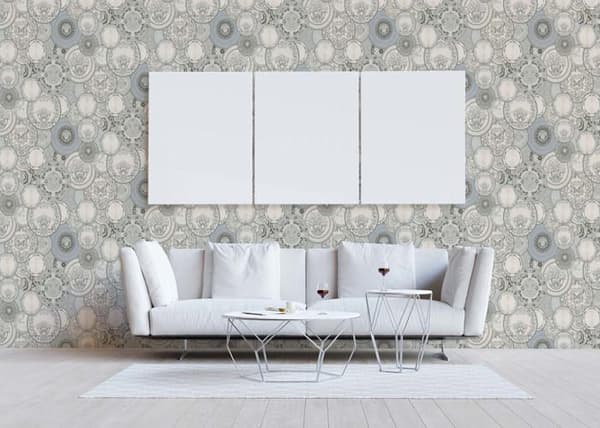 Barocktapet Raffaele M1-No.93 Silver Grå Tapetdesign