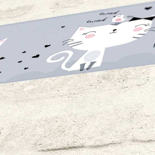A.S. Création Meow Cats 403742 Tapet för barnrum 5 x 1.55 m grått vardagsrum sovrum kontor