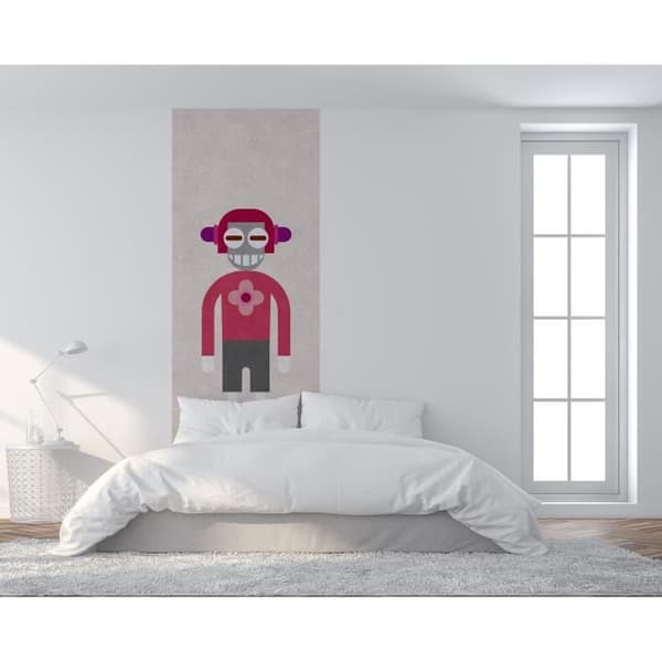 Abstrakt tapet M1-No.60984 Digitaltryck Röd Beige Robot