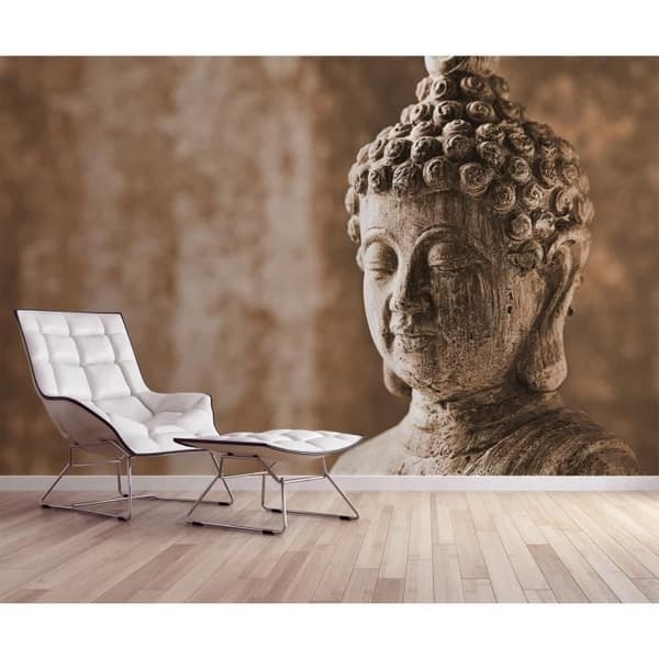 Papper för välbefinnande M1-No.60365 digitalt tryck brun grå buddhastatue