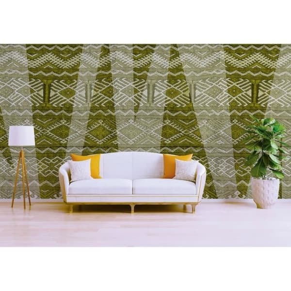 Oriental tapet M1-No.60052 Digitaltryck Grön Vit