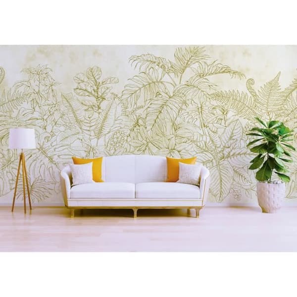 Tapet blommor M1-No.60574 Digitaltryck Crème Beige Växter Blommig