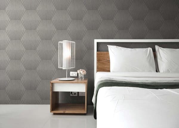 Grafisk Tapet Carlo M1-No.814 Grå Silver 3D Geometrisk