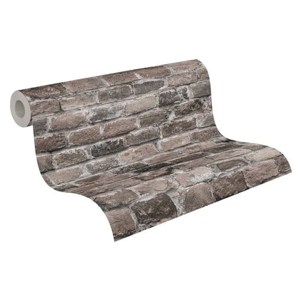Non-woven tapeter - grå - stenimitation - Mönstrade tapeter - Elements II - A.S Création