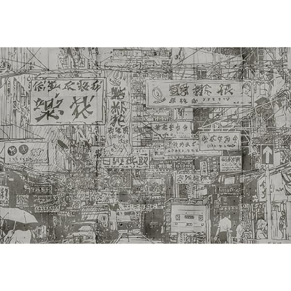Tapet Stad M1-No.60792 Digitaltryck Grå Chinatown