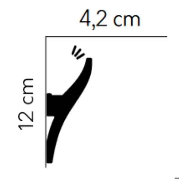 PROVISTON Taklist 42 x 120 x 2000mm Vit LED Klassisk
