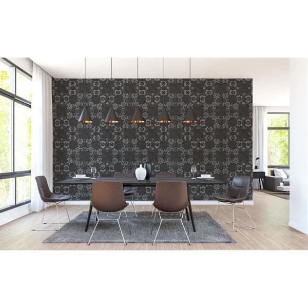 Abstrakt Tapet M1-No.60602 Digitaltryck Grå Svart