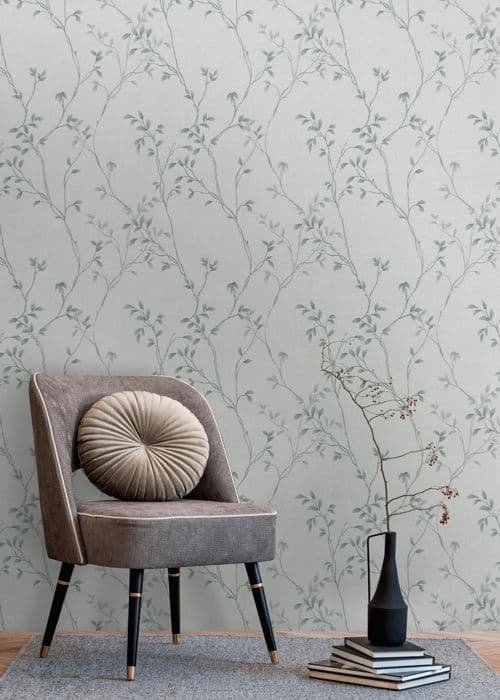 Non-woven tapeter - grå - träd / löv - Mönstrade tapeter - Pure Elegance - A.S