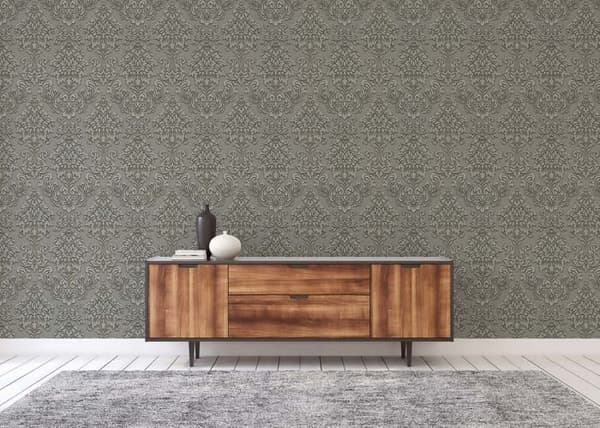Barocktapet Gioele M1-No.255 Grå Silver Tapet med ornamenter