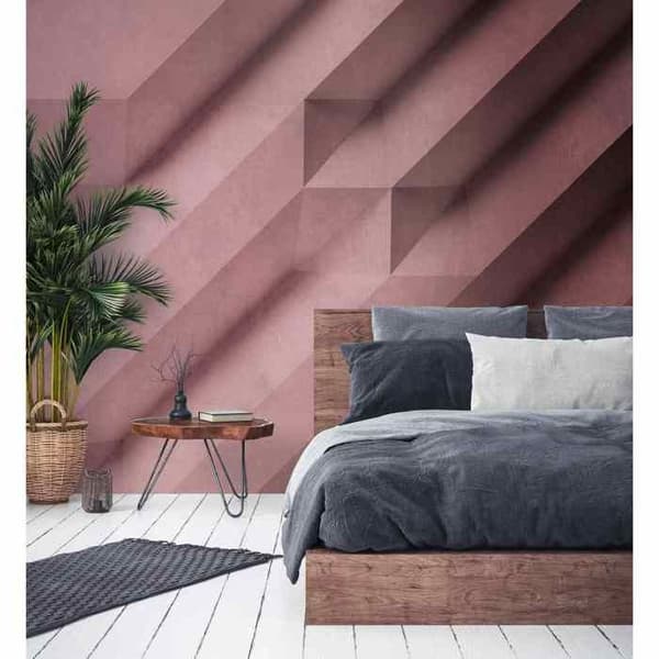Vinyltapet på non-woven - A.S CREATION - Panoramic The Wall - Geometrisk - Vit - 3,71 meter