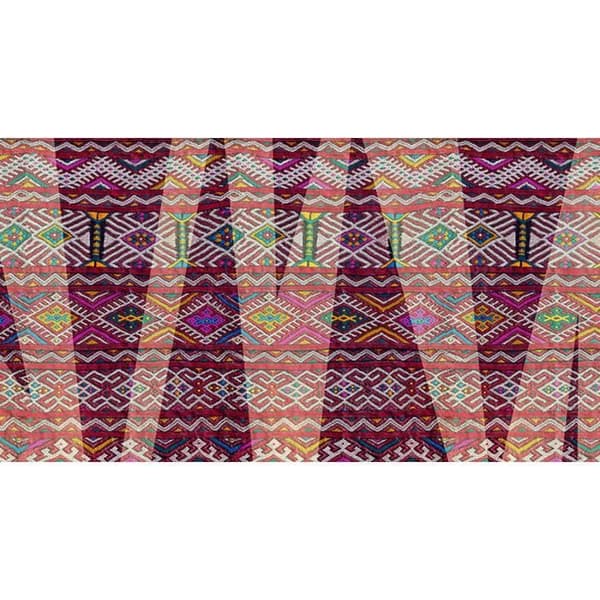 Oriental tapet M1-No.60051 Digitaltryck Lila Grön