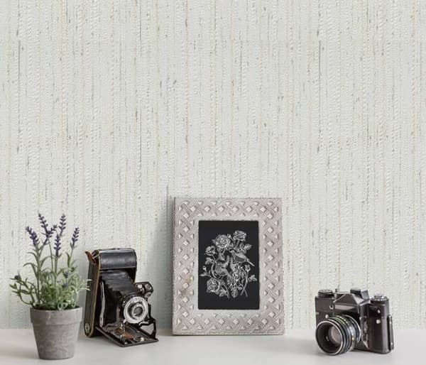 5879 - Tapet Duplex Textil Vit - Kollektion Habitat