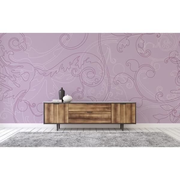 Barocktapet M1-No.60228 digitaltryck rosa vit ornamenter