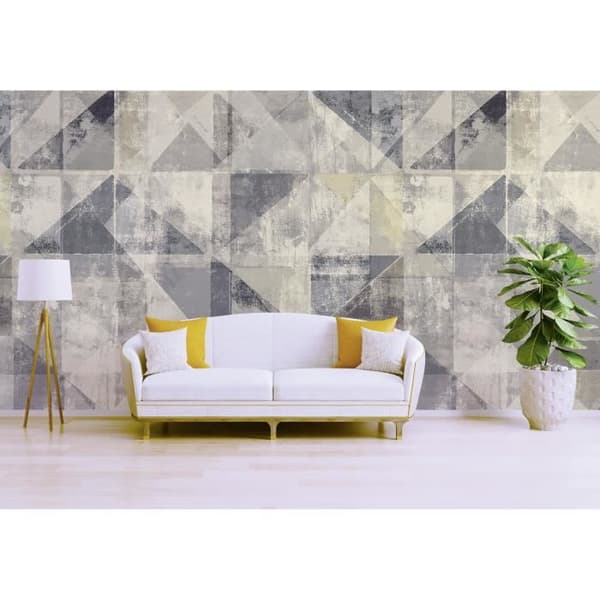 Grafiskt tapet M1-No.60327 Digitaltryck Grå Vit
