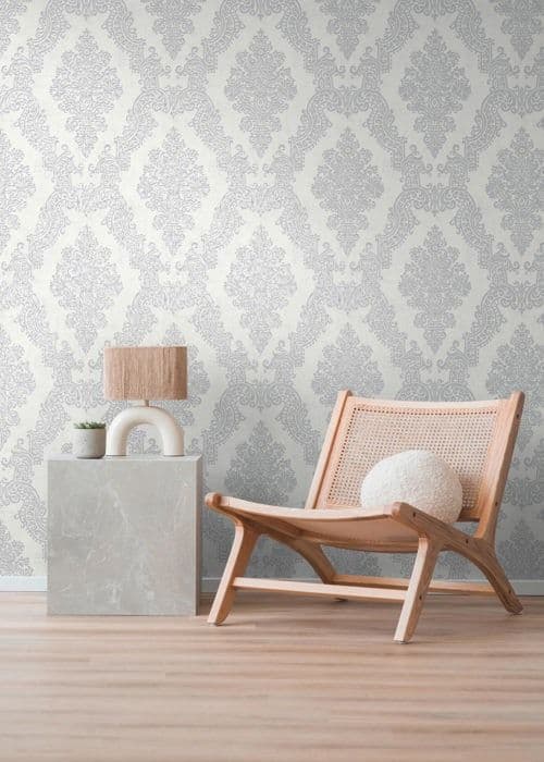 Non-woven tapet - A.S. CREATION - Ren Elegans - barock - vit - 53 cm x 10,05 m