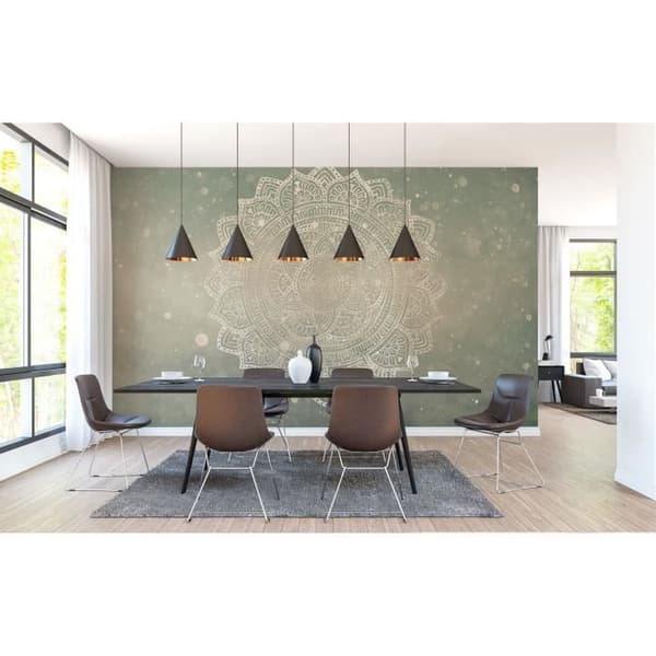 Oriental tapet M1-No.60185 Digitaltryck Grå Beige Mandala