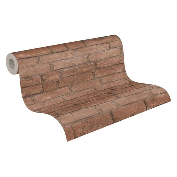 Non-woven tapeter - brun - stenimitation - Mönstrade tapeter - Elements II - A.S. Création