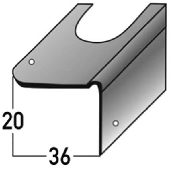 Cornière för renovering av betongtrappa Stål Galvaniserad 20 mm -2000