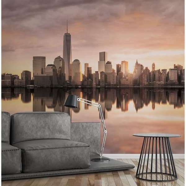 Tapet Stad M1-No.60489 Digitaltryck Grå Orange New York