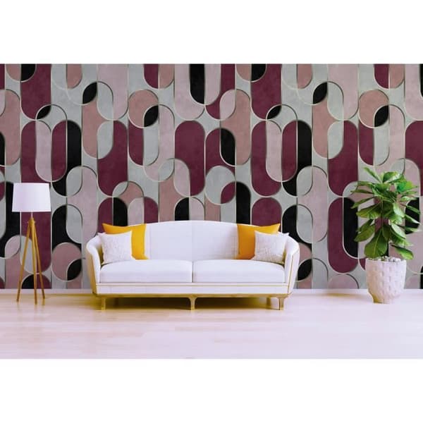 Tapet M1-No.61263 digitaltryck lila rosa abstrakt