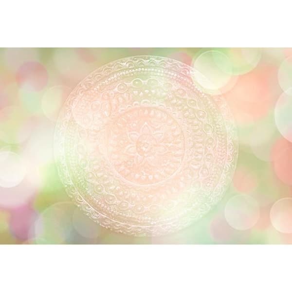 Oriental tapet M1-No.60183 Digitaltryck Rosa Grön Mandala