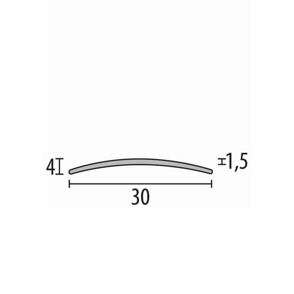 Övergångsprofil 4 x 30 mm Aluminium Slät tröskelprofil Diff. Längder Küberit