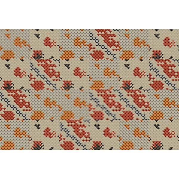 3D-tapet M1-No.60865 Digitaltryck Beige Orange