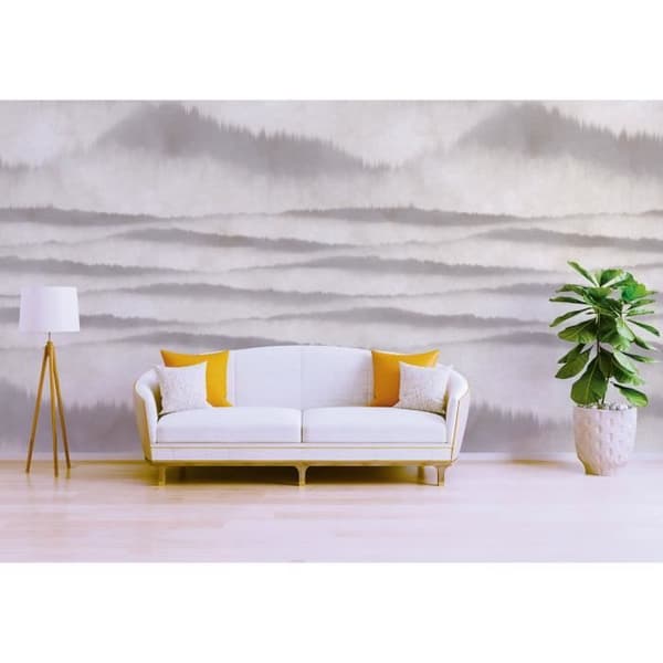 Papper med natur M1-No.60678 Digitaltryck Vit Grå Landskap