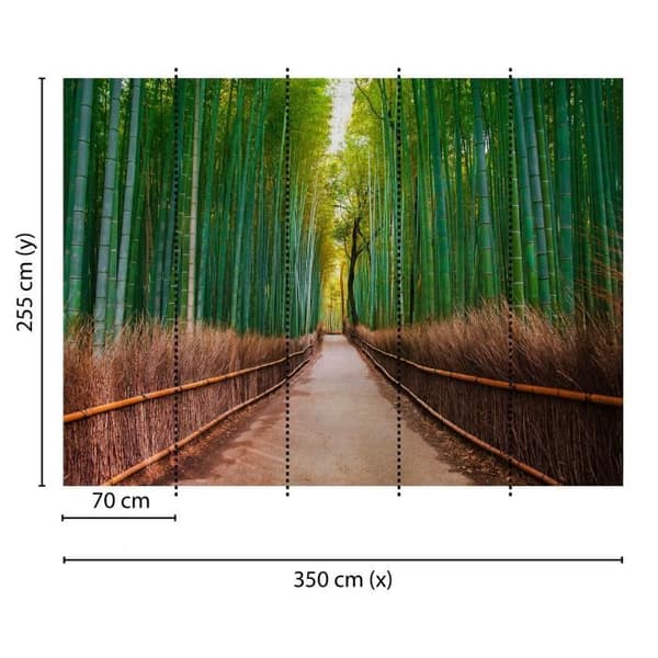 Bambupapper M1-No.60367 digitaltryck grön brun natur