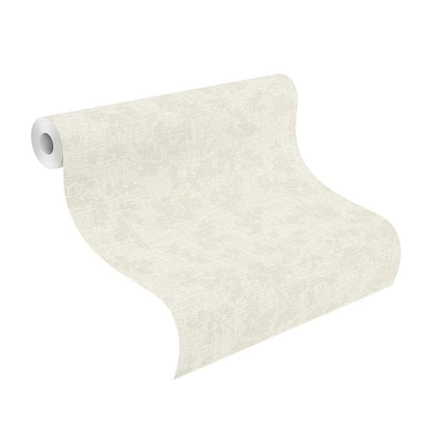 Rasch 653854 Vävda tapeter med blommor 0,53 x 10,05 m Beige Vit