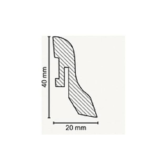 Plinth Mainz MDF 20 x 40 x 2500 mm Ek Rundad av PROVISTON
