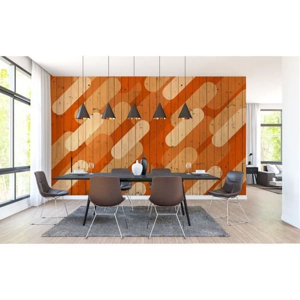 Grafiskt tapet M1-No.60257 Digitaltryck Orange Beige