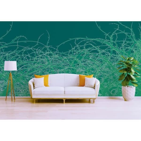 Grafiskt tapet M1-No.60305 Digitaltryck Grön Vit