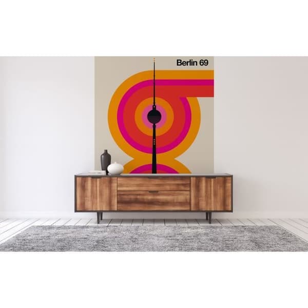 Tapet Berlin M1-No.61095 Digitaltryck Beige Gul Skyline